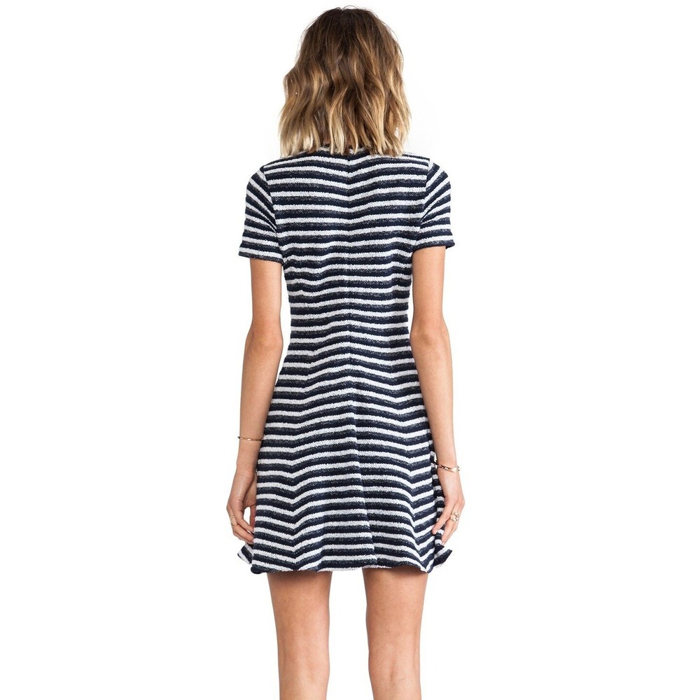 THEORY Albita Guarda Dress Size 2 Navy White Stripe Swiftie Old Money Knit $315 - Picture 4 of 8
